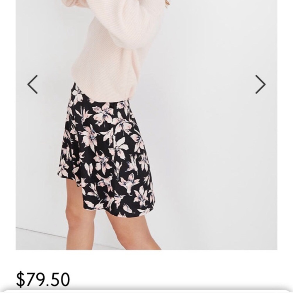Madewell Floral Satin Skirt
